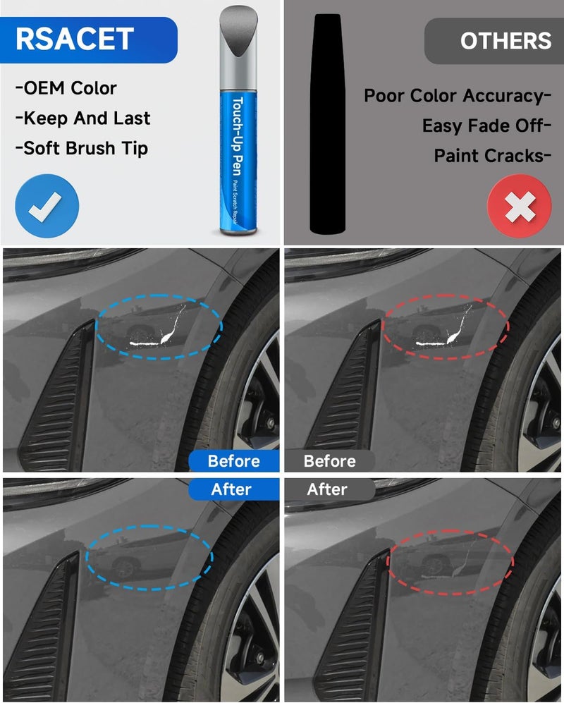 RSACET 1H1 Predawn Grey Mica Touch Up Paint Compatible with Toyota Exact Match Touch Up Paint Car Scratch Repair - Image 2